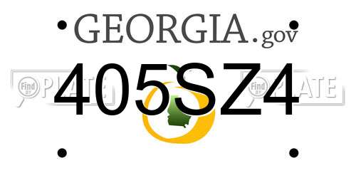 405SZ4 Georgia License Plate
