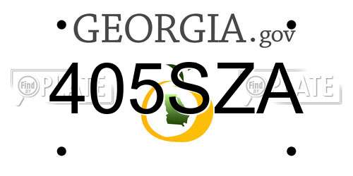 405SZA Georgia License Plate