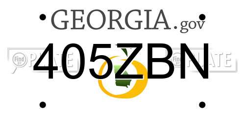 405ZBN Georgia License Plate