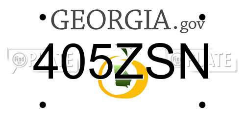 405ZSN Georgia License Plate