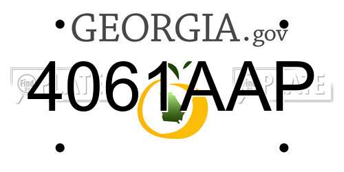 4061AAP Georgia License Plate