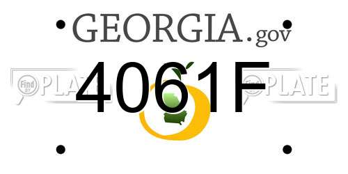 4061F Georgia License Plate