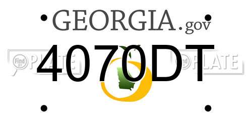 4070DT Georgia License Plate