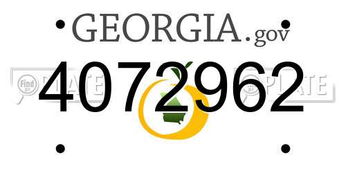 4072962 Georgia License Plate