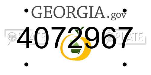4072967 Georgia License Plate