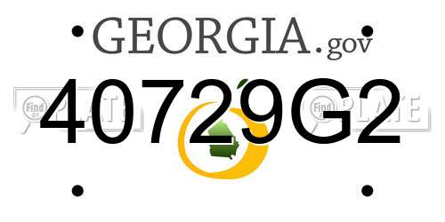 40729G2 Georgia License Plate