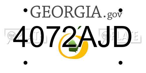 4072AJD Georgia License Plate