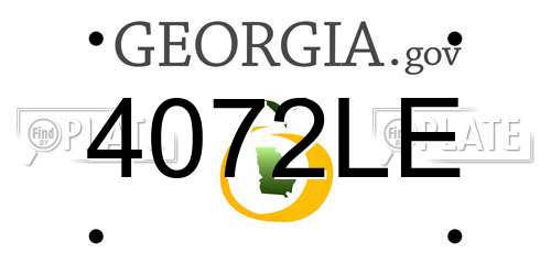 4072LE Georgia License Plate