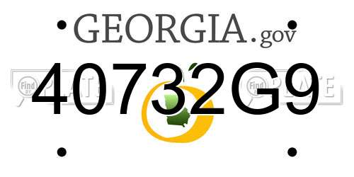 40732G9 Georgia License Plate