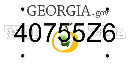 40755Z6 Georgia License Plate
