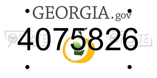 4075826 Georgia License Plate