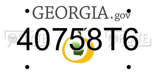40758T6 Georgia License Plate