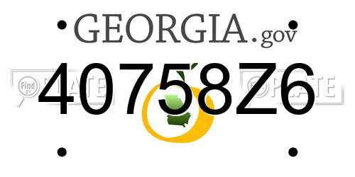 40758Z6 Georgia License Plate