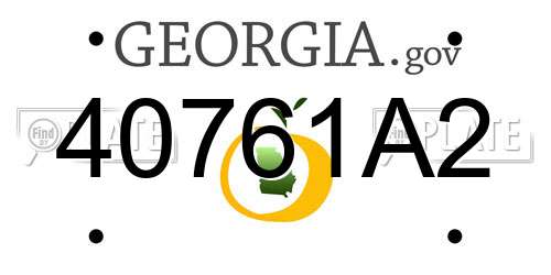 40761A2 Georgia License Plate