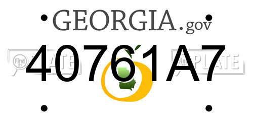 40761A7 Georgia License Plate
