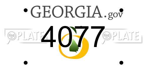 4077 Georgia License Plate