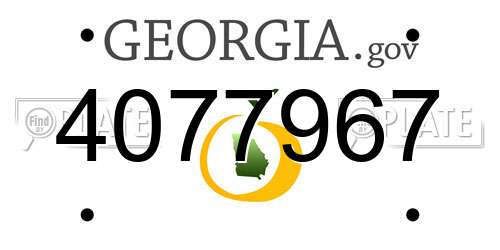 4077967 Georgia License Plate