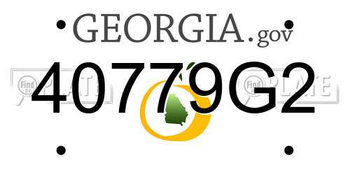 40779G2 Georgia License Plate