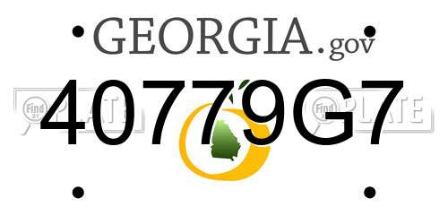 40779G7 Georgia License Plate