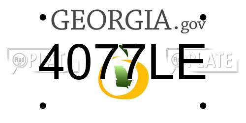 4077LE Georgia License Plate