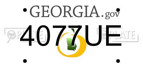 4077UE Georgia License Plate