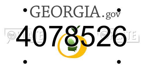 4078526 Georgia License Plate