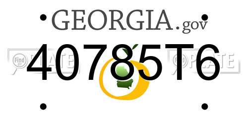 40785T6 Georgia License Plate