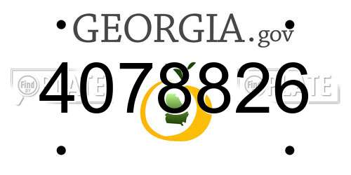 4078826 Georgia License Plate