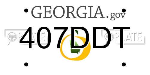 407DDT Georgia License Plate
