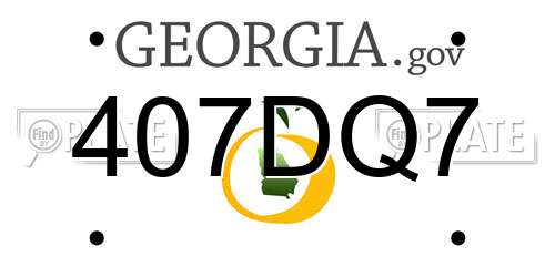 407DQ7 Georgia License Plate