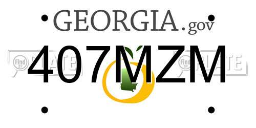407MZM Georgia License Plate