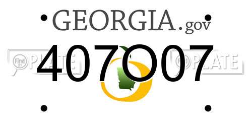 407O07 Georgia License Plate