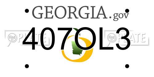 407OL3 Georgia License Plate