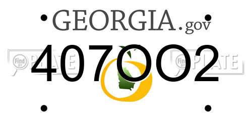 407OO2 Georgia License Plate