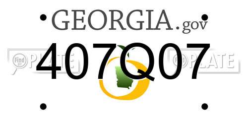 407Q07 Georgia License Plate