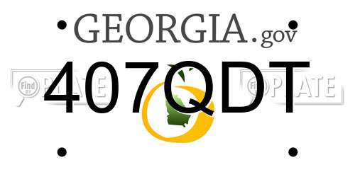 407QDT Georgia License Plate