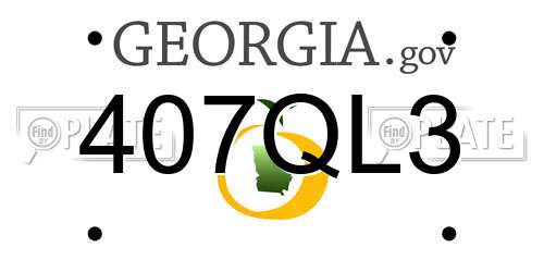 407QL3 Georgia License Plate