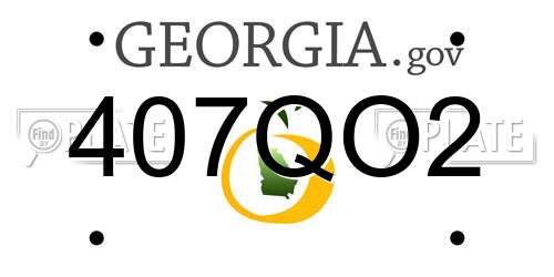 407QO2 Georgia License Plate