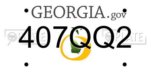 407QQ2 Georgia License Plate