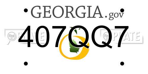 407QQ7 Georgia License Plate