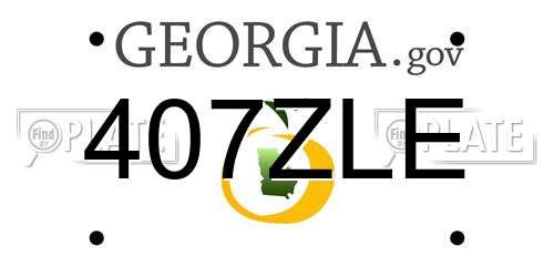 407ZLE Georgia License Plate