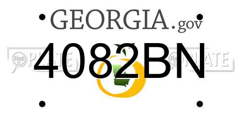4082BN Georgia License Plate
