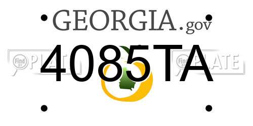 4085TA Georgia License Plate