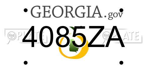 4085ZA Georgia License Plate