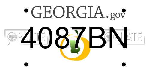 4087BN Georgia License Plate