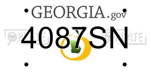 4087SN Georgia License Plate