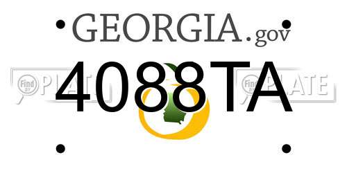 4088TA Georgia License Plate
