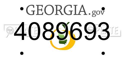4089693 Georgia License Plate