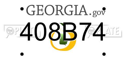 408B74 Georgia License Plate