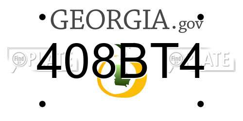 408BT4 Georgia License Plate